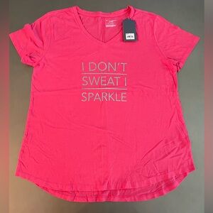 Tek Gear Pink Graphic Tee - I Don't Sweat I Sparkle